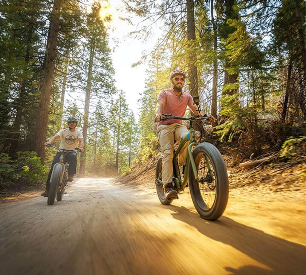 two bikers on fat tire bikes